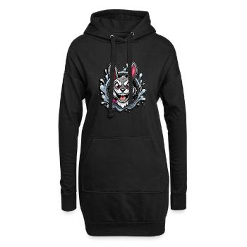 Crazy Easter Bunny - Hoodie Dress - black - Front