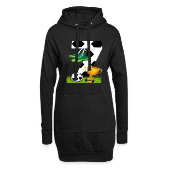Football 7 Anniversaire Joueur de football Football - Sweat-shirt à capuche long Femme - noir - Devant