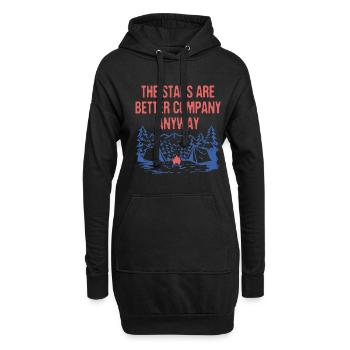 Stars are Better Company Wildlife Camping Outdoor - Hoodie-Kleid - Schwarz - Vorne