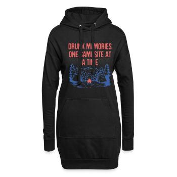 Drunk Memories Camping Amateur de bière Camper Drinker - Sweat-shirt à capuche long Femme - noir - Devant