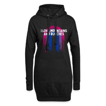 I Love Mountains and Busches Bisexual LGBTQ Bi - Hoodie-Kleid - Schwarz - Vorne