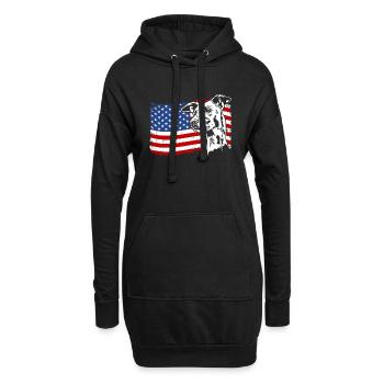 Greyhound America Flag Greyhound Dogs Wilsigns - Sweat-shirt à capuche long Femme - noir - Devant