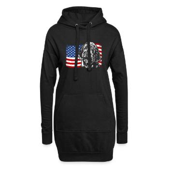 Spinone Italiano Amerika Fahne Hund Hunde Wilsigns - Hoodie-Kleid - Schwarz - Vorne