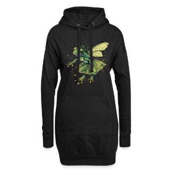 Ballett Frosch Märchen Amphibie Fantasie Tier - Hoodie-Kleid - Schwarz - Vorne