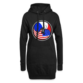 Frankreich - Hoodie-Kleid - Schwarz - Vorne