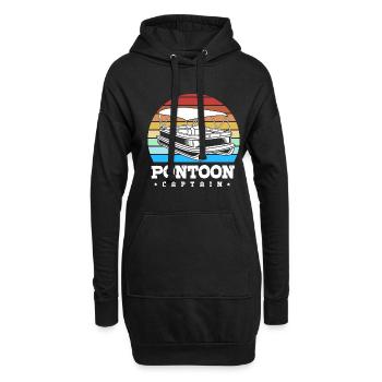 Pontonboot Boot Boote - Hoodie-Kleid - Schwarz - Vorne