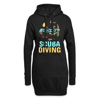 Drôle de plongeur de plongée sous-marine vintage - Sweat-shirt à capuche long Femme - noir - Devant