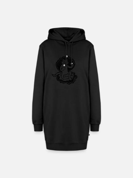 Muschelkatze - Hoodie-Kleid - Schwarz