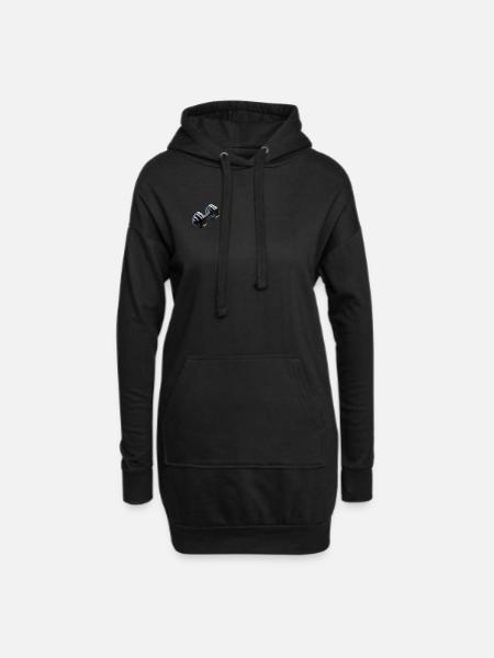 Hantel / Gewicht Polygon - Hoodie-Kleid - Schwarz
