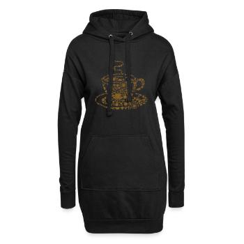 coffee coffee coffee - Hoodie-Kleid - Schwarz - Vorne