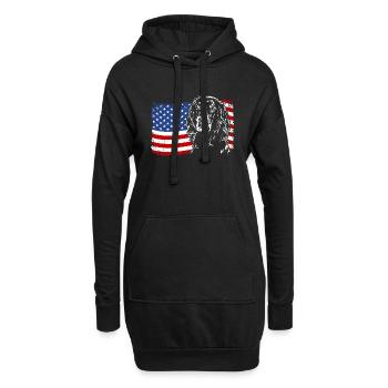 Gordon Setter Amérique Flag Dogs Wilsigns - Sweat-shirt à capuche long Femme - noir - Devant