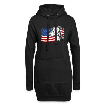 Italian Greyhound America Flag Dogs - Hoodie Dress - black - Front