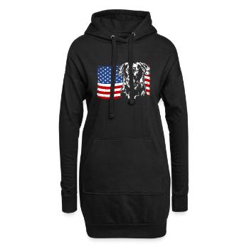 BEAUCERON Amérique Flag Dogs Wilsigns - Sweat-shirt à capuche long Femme - noir - Devant