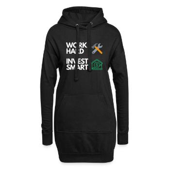 Work hard Invest smart - Hoodie-Kleid - Schwarz - Vorne