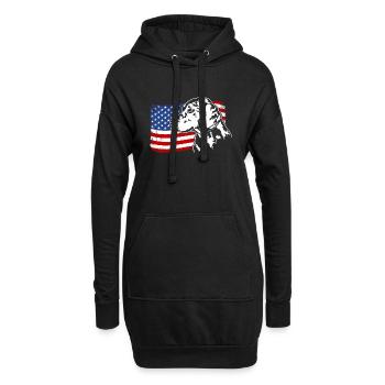 ALPINE DACHSBRACKE Amérique Flag Dog Wilsigns - Sweat-shirt à capuche long Femme - noir - Devant
