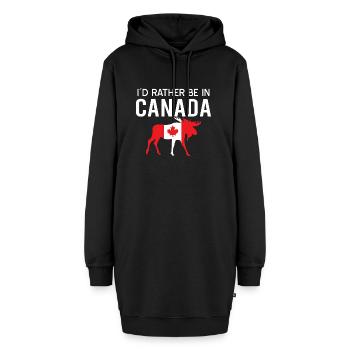 Kanada Canadian Ahornblatt Vintage Hockey Sprüche - Hoodie-Kleid - Schwarz - Vorne