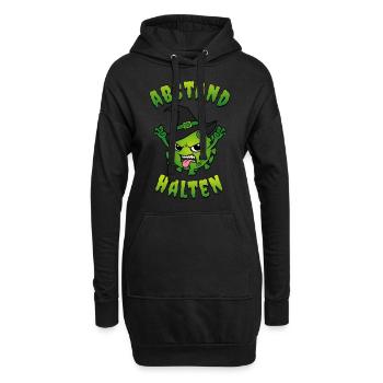 Halloween 2021 Abstand halten Corona Virus Hexe - Hoodie-Kleid - Schwarz - Vorne