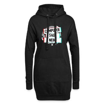 Computer Sagt Nein! - Hoodie-Kleid - Schwarz - Vorne