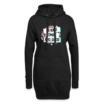 Be Kind Smile Feel Good - Hoodie-Kleid - Schwarz - Vorne