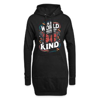Schmetterling Monarchfalter Bunt Schmetterlinge - Hoodie-Kleid - Schwarz - Vorne