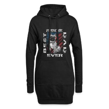 Meilleur papa Frenchie de tous les temps Français Bulldog Papa - Sweat-shirt à capuche long Femme - noir - Devant