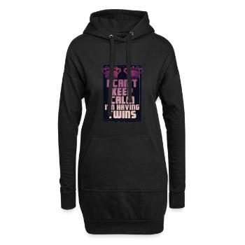 Je n’arrive pas à rester calme, j’ai des jumeaux, maman, maman - Sweat-shirt à capuche long Femme - noir - Devant