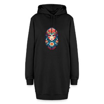 Poupée gigogne russe - Sweat-shirt à capuche long Femme - noir - Devant
