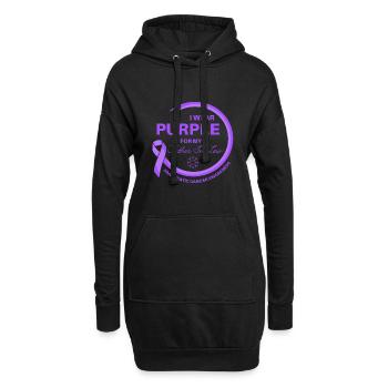 Cancer Je porte du violet pour mon beau-père - Sweat-shirt à capuche long Femme - noir - Devant