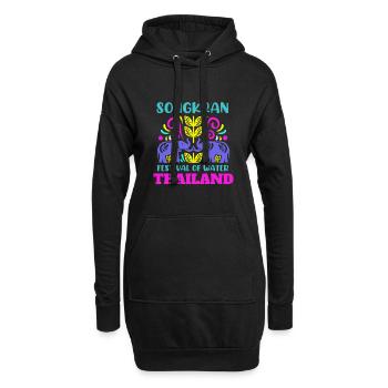 SongKran Festival Des Wassers Thailand - Hoodie-Kleid - Schwarz - Vorne
