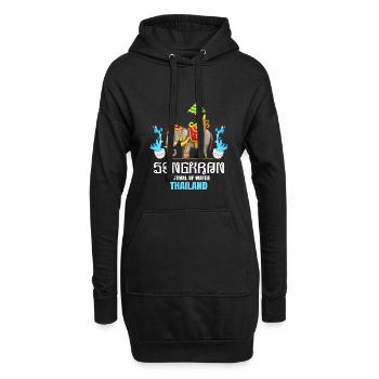 SongKran Festival Des Wassers Thailand - Hoodie-Kleid - Schwarz - Vorne