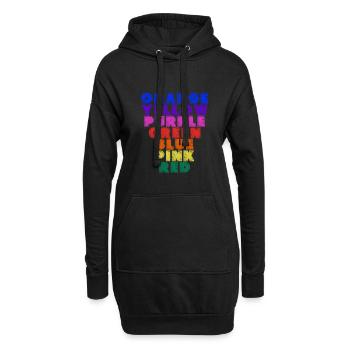Farben Des Regenbogens - Lustiges ROYGBIV - Hoodie-Kleid - Schwarz - Vorne
