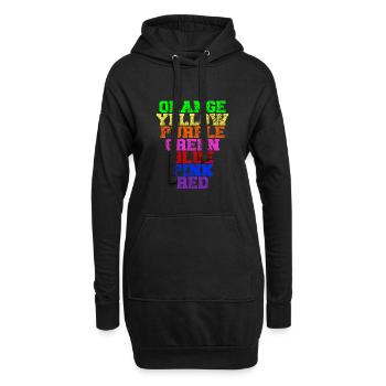 Farben Des Regenbogens - Lustiges ROYGBIV - Hoodie-Kleid - Schwarz - Vorne