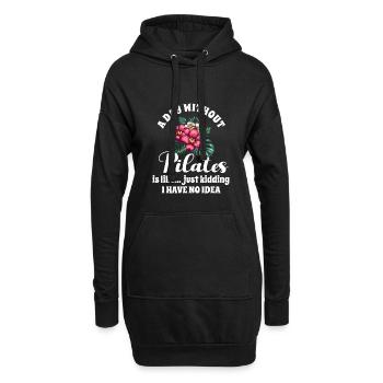 Une journée sans Pilates Motif Floral Humour - Sweat-shirt à capuche long Femme - noir - Devant
