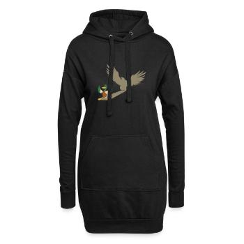 Canard avec ombre d’aigle motif amusant - Sweat-shirt à capuche long Femme - noir - Devant