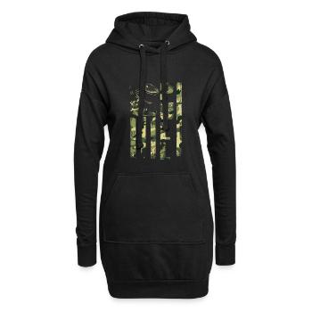 Pull Camouflage Shooting Sports Motif - Hoodie Dress - black - Front