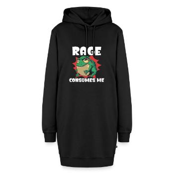 Rage Consumes Me Frosch Humor Cartoon - Hoodie-Kleid - Schwarz - Vorne