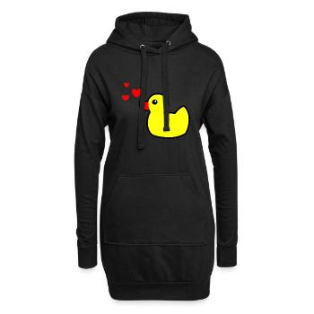 Canard grinçant Jaune Saint-Valentin 2 - Sweat-shirt à capuche long Femme - noir - Devant