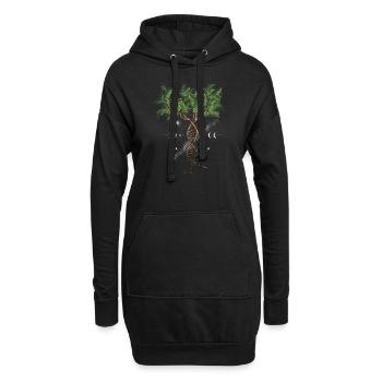 DNA Tree - Hoodie-Kleid - Schwarz - Vorne