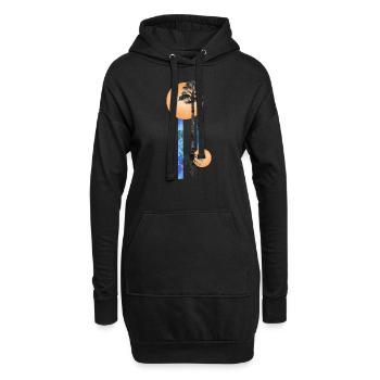 Long Watercolor tree - Hoodie-Kleid - Schwarz - Vorne