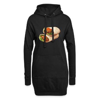 Döner Wrap Dürüm Culinary Street Food Design - Sweat-shirt à capuche long Femme - noir - Devant