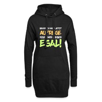 Ist mir egal - Hoodie-Kleid - Schwarz - Vorne