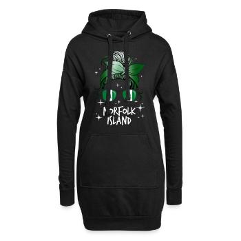 Île Norfolk - Sweat-shirt à capuche long Femme - noir - Devant