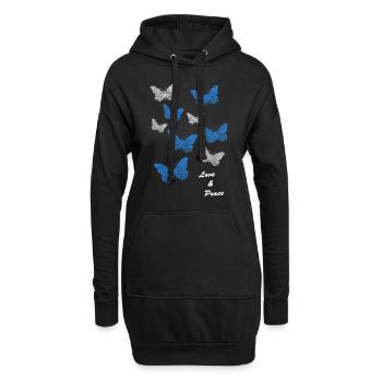 Schmetterlinge butterflies bayern love and peace - Hoodie-Kleid - Schwarz - Vorne