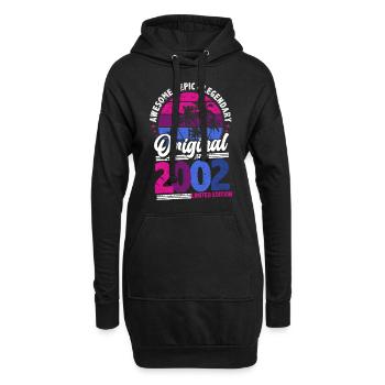 2002 Jahrgang Geburtstag Retro Vintage Geschenk - Hoodie-Kleid - Schwarz - Vorne