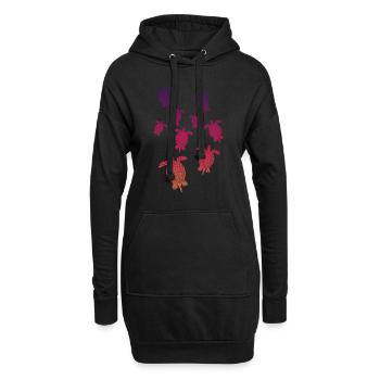 Schildkröten Turtle - Hoodie-Kleid - Schwarz - Vorne