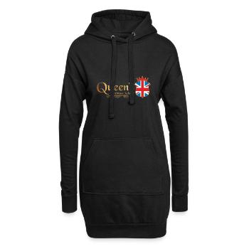 Britische Königin Monarchie Platin-Jubiläum 70. Jahr - Hoodie-Kleid - Schwarz - Vorne