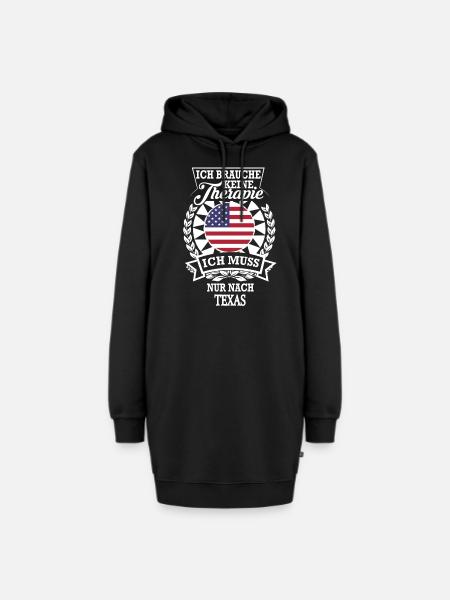 Texas Fans Geschenk für USA Abenteuerlustige - Hoodie-Kleid - Schwarz