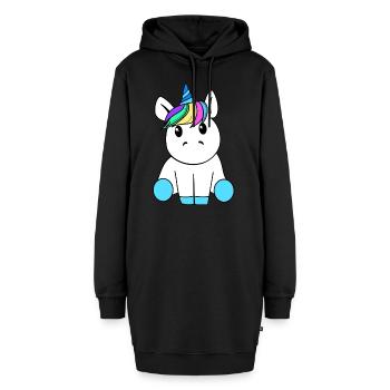 Einhorn - Hoodie-Kleid - Schwarz - Vorne - AI Model Female 172 light (172cm)