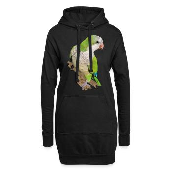 Perruche argentine - Sweat-shirt à capuche long Femme - noir - Devant