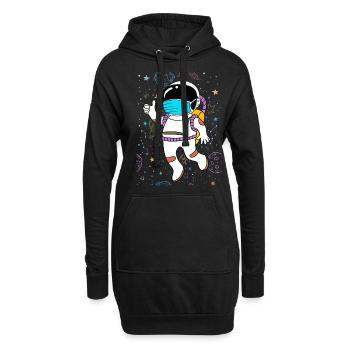 Witziges Zitat - Hoodie-Kleid - Schwarz - Vorne